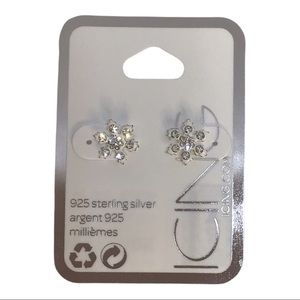 ❄️ Snowflake & Crystal Sterling Silver Earrings